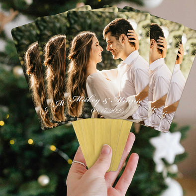 Custom Wedding Hand Fans with Photo Fans for Guests Ceremony Fans Printable Wedding Fan