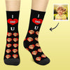 I Love Dad Socks Custom Face Socks Custom socks for Dad Fathers Day Gift
