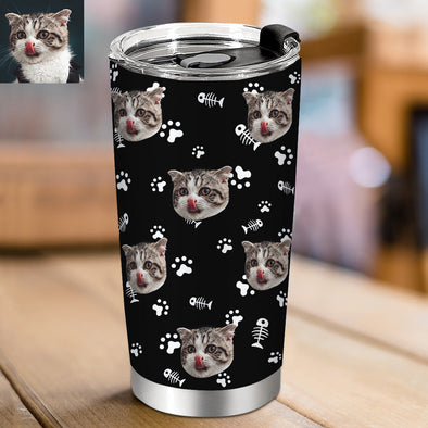 Custom Tumblers with Cat Dog Photo Custom Travel Tumblers Cup Mug with Cat Dog Faces