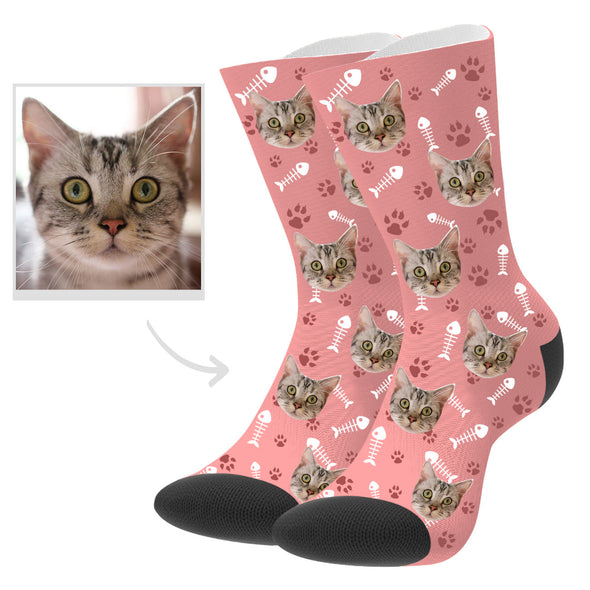 Cat Photo Socks Cat Socks Cat Face Socks Custom Socks with Cat Photo Christmas Gift