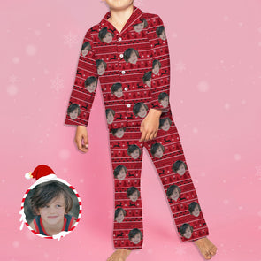 Kids' Christmas Pajamas with Face Kids Custom Pajamas Personalized Photo Pajamas for Kids