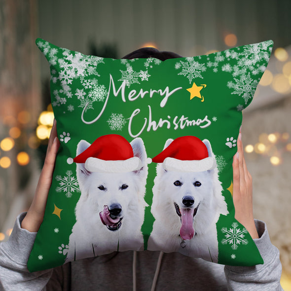 Custom Christmas Pillow Decorative Cushion Cover Christmas Pet Throw Pillow Christmas Gift