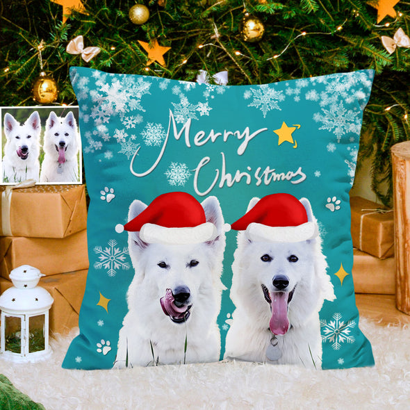 Custom Christmas Pillow Decorative Cushion Cover Christmas Pet Throw Pillow Christmas Gift