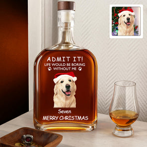 Custom Whiskey Bottle with Pet Photo Custom Whisky Decanter Christmas Gift For Pet Dad Gift for Pet Lover