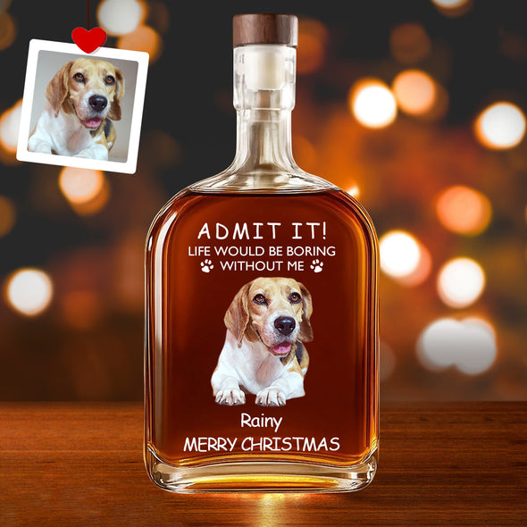 Custom Whiskey Bottle with Pet Photo Custom Whisky Decanter Christmas Gift For Pet Dad Gift for Pet Lover