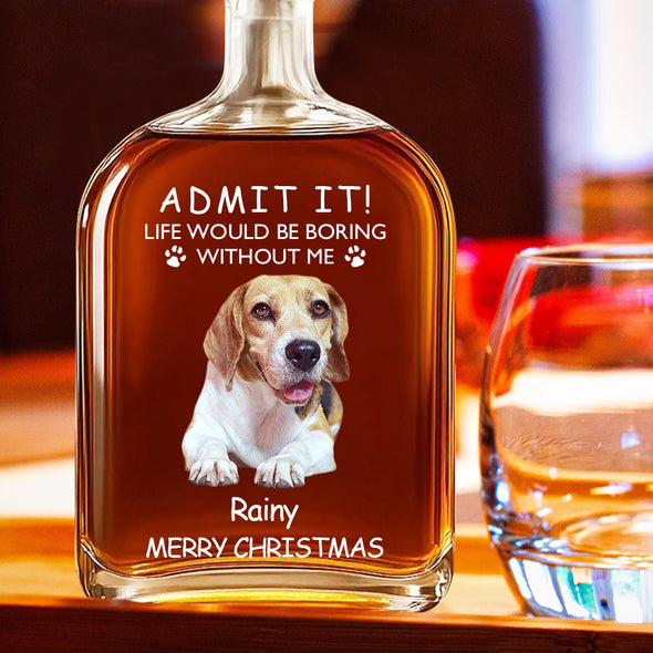 Custom Whiskey Bottle with Pet Photo Custom Whisky Decanter Christmas Gift For Pet Dad Gift for Pet Lover