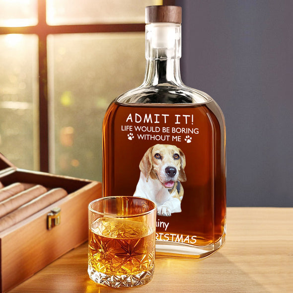 Custom Whiskey Bottle with Pet Photo Custom Whisky Decanter Christmas Gift For Pet Dad Gift for Pet Lover