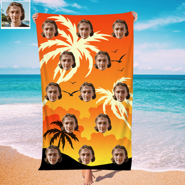 Custom Summer Beach Towel for Beach Pool Party Custom Bath Towel with Picture Gift For Couples