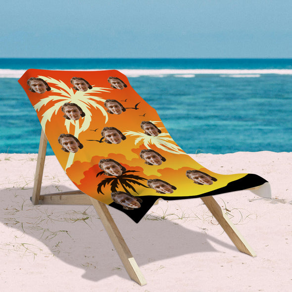 Custom Summer Beach Towel for Beach Pool Party Custom Bath Towel with Picture Gift For Couples