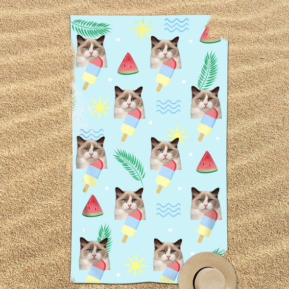 Custom Beach Towel for Beach Pool Party Custom Summer Bath Towel with Picture Gift For Friend