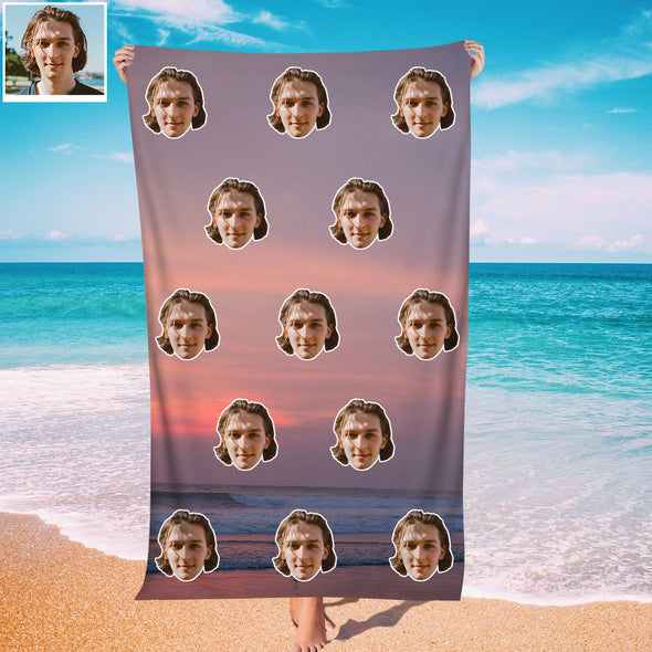 Custom Summer Beach Towel for Beach Pool Party Custom Bath Towel with Picture Gift For Couples