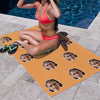 Personalized Summer Holiday Beach Towel Face on Towel Personalized Photo Bath Towel Gift Idea