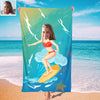 Custom Beach Towel With Picture for Beach Pool Party Personalized Summer Bath Towel Gift For Girlfriend