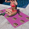 Personalized Summer Holiday Beach Towel Face on Towel Personalized Photo Bath Towel Gift Idea