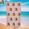 Personalized Summer Holiday Beach Towel Face on Towel Personalized Photo Bath Towel Gift Idea