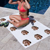 Personalized Summer Holiday Beach Towel Face on Towel Personalized Photo Bath Towel Gift Idea