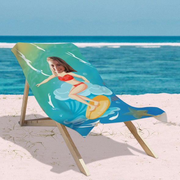 Custom Beach Towel for Beach Pool Party Custom Summer Bath Towel with Picture Gift For Friend