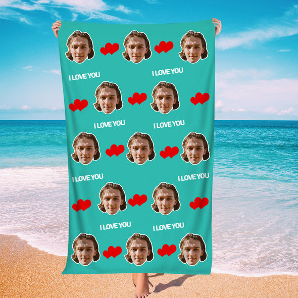 Custom Summer Holiday Beach Towel Custom Photo Bath Towel Gift For Couples Beach Party Gift