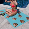 Personalized Summer Holiday Beach Towel Face on Towel Personalized Photo Bath Towel Gift Idea