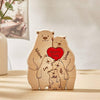 Custom Wooden Bear Family Name Puzzle