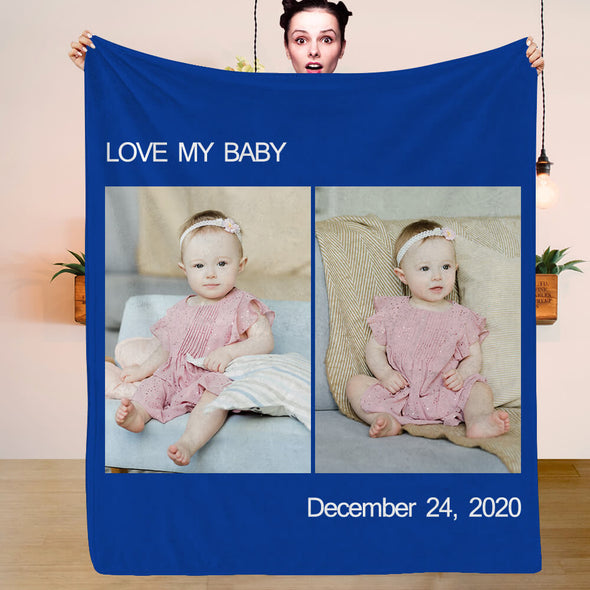 Christmas Blanket Personalized Photo Blankets Fleece Throw Blanket Custom Blankets with Pictures