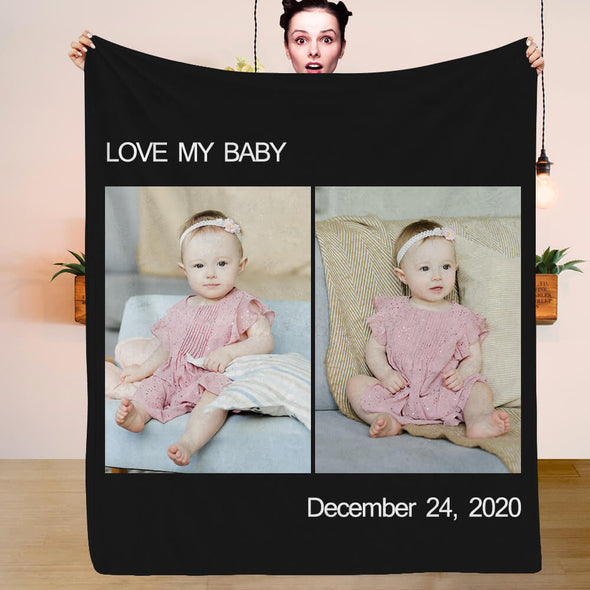 Christmas Blanket Personalized Photo Blankets Fleece Throw Blanket Custom Blankets with Pictures