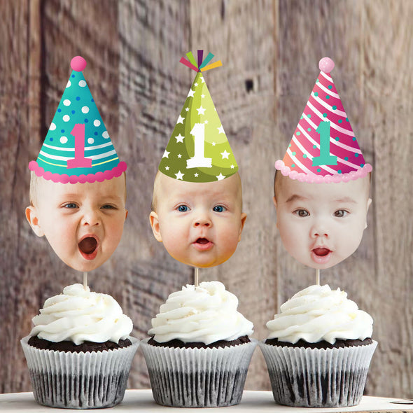 Face Cupcake Toppers Custom Photo Cupcake Toppers Cupcake Decorations With Age