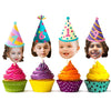 Face Photo Party Cupcake Toppers Baby Hat Food Toppers Custom Cupcake Decorations With Age