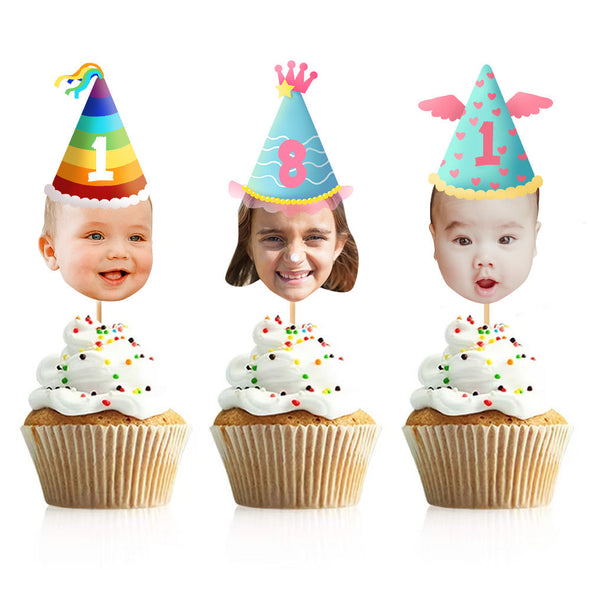 Face Cupcake Toppers Custom Photo Cupcake Toppers Cupcake Decorations With Age