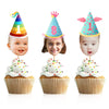 Face Photo Party Cupcake Toppers Baby Hat Food Toppers Custom Cupcake Decorations With Age