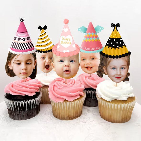 Face Cupcake Toppers Custom Photo Cupcake Toppers Cupcake Decorations With Age