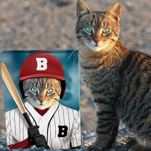 Custom Pet Baseball Player Uniform Canvas Custom Pet Portraits Canvas Print