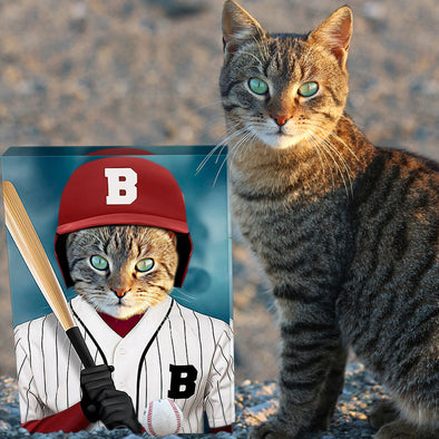 Custom Pet Baseball Player Uniform Canvas Custom Pet Portraits Canvas Print