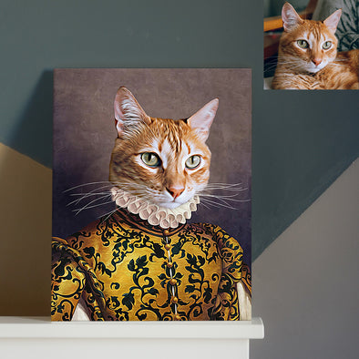 Custom Female Pet Queen Canvas Custom Pet Portraits Canvas Print