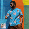 Mens Custom T shirt with Cat Picture and Name Custom Cat Short Sleeve Shirt Gift for Boyfriend