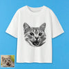 Custom Cat Dog T shirt Custom Face Short Sleeve Shirt Cat Dog Face Printed on T Shirt