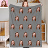 Custom Face Blankets Custom Photo Blankets Fleece Face Print on Throw Blanket Christmas Gift