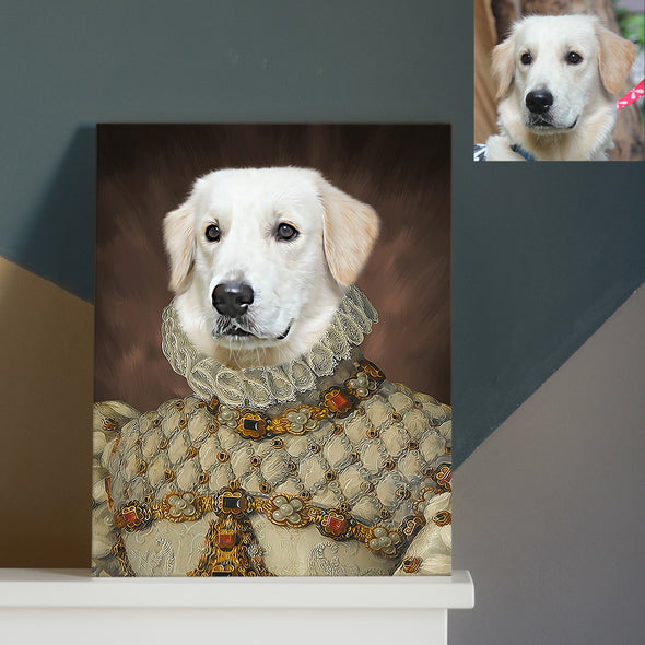Custom Queen Pet Portraits Canvas Print Custom Female Pet Canvas