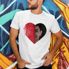 Gift for Girlfriend Gift for Boyfriend Adult Custom Heart Flip Sequin Shirt Unisex DIY Heart Sequin Tee