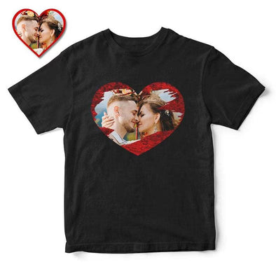 Mothers Day Gift Custom Heart Flip Sequin Shirt Unisex DIY Heart Sequin Tee Creative Gift for Mom