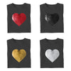 Gift for Girlfriend Custom Heart Flip Sequin T Shirt Personalized Heart Sequin Tee Shirts