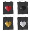 Mothers Day Gift Adult Custom Heart Flip Sequin Shirt Unisex DIY Heart Sequin Tee Creative Gift