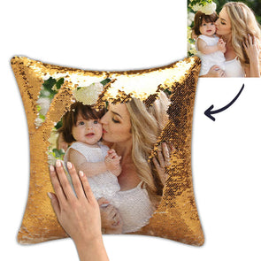 Custom Magic Sequins Pillow with Photo