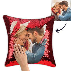 Custom Magic Pillow Reversible Magic Sequin Cushion Photo Sequin Pillow