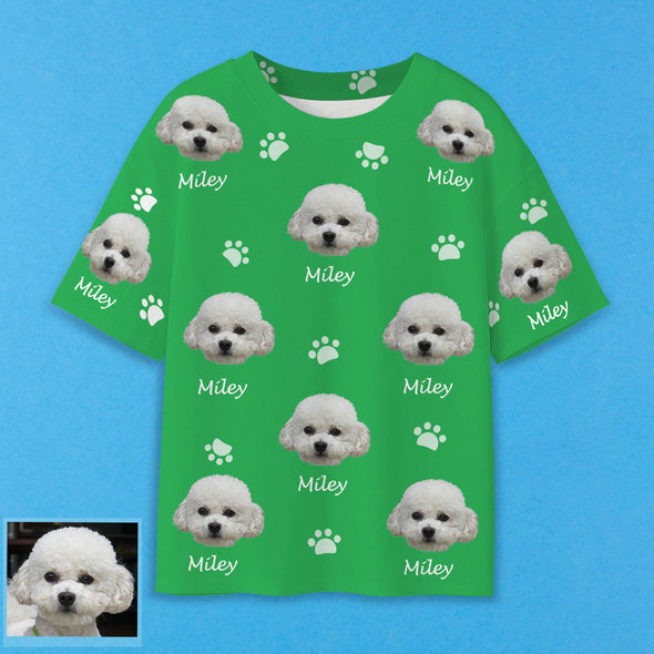 Gift for Pet Lover Custom Pet Photo T shirt Custom Short Sleeve Shirt Gift for Girfriend Boyfriend