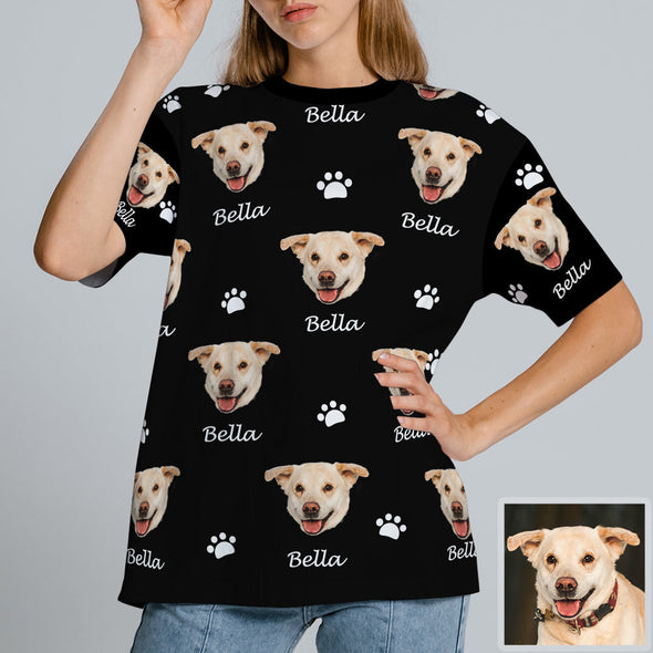 Gift for Girlfriend Gift for Boyfriend Custom Pet Photo T shirt Custom Short Sleeve Shirt with Picture