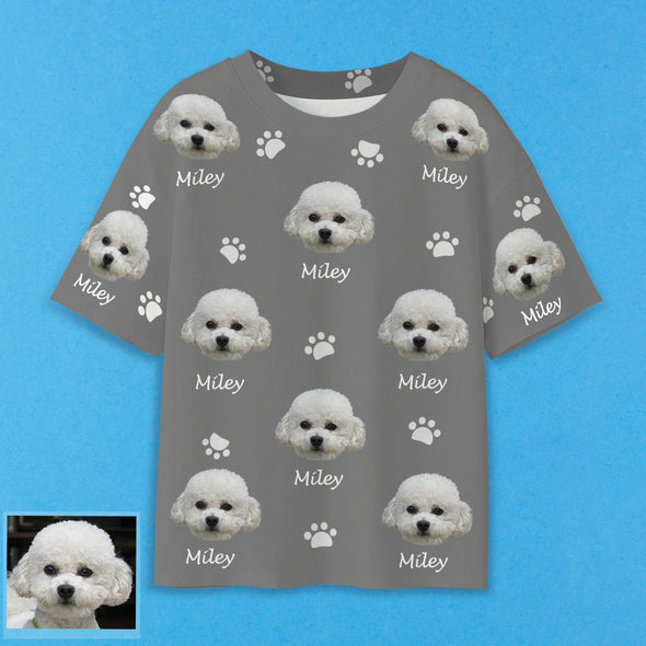 Gift for Girlfriend Gift for Boyfriend Custom Pet Photo T shirt Custom Short Sleeve Shirt with Picture