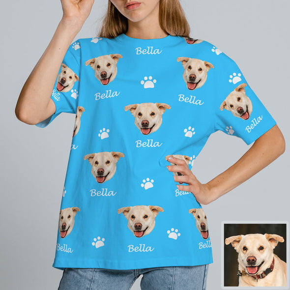 Gift for Pet Lover Custom Pet Photo T shirt Custom Short Sleeve Shirt Gift for Girfriend Boyfriend