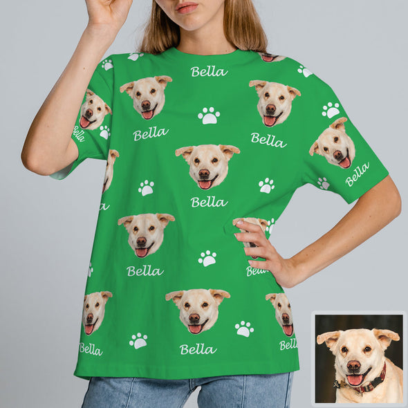 Gift for Pet Lover Custom Pet Photo T shirt Custom Short Sleeve Shirt Gift for Girfriend Boyfriend