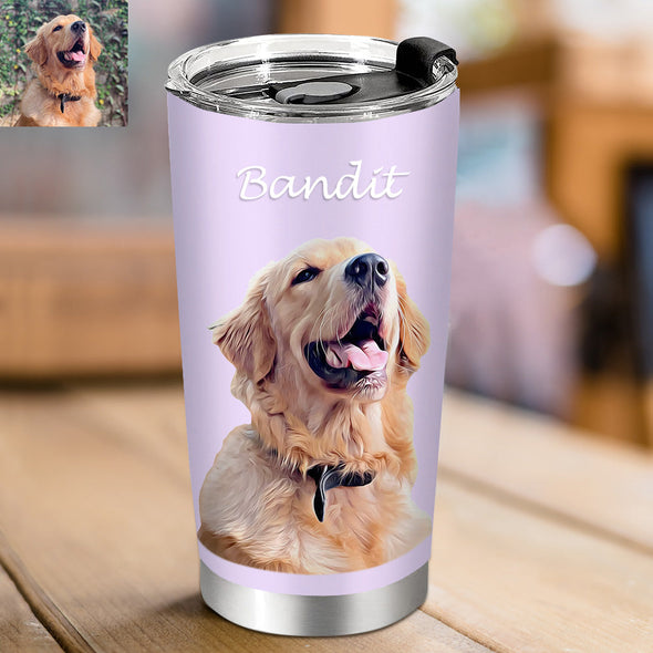 Gifts for Girlfriend Gift for Boyfriend Custom Pet Photo Tumblers with Name Gift for Cat Dad Dog Mom